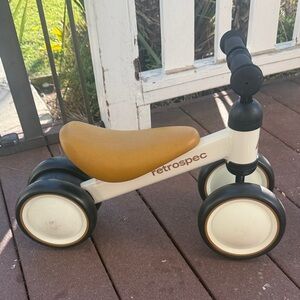 Retrospec Kids Balance Bike - White and Tan